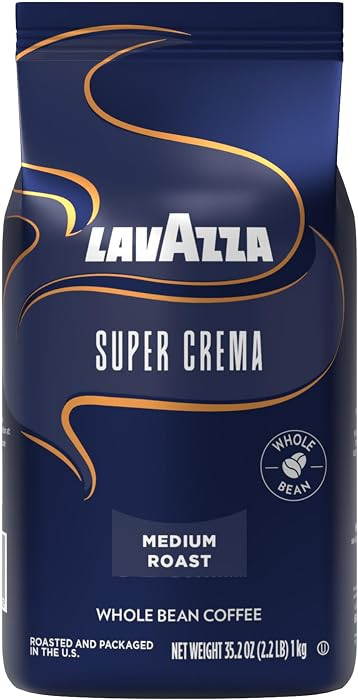 Lavazza Super Crema Whole Bean Coffee, Medium Espresso Roast, Arabica and Robusta Blend, 2.2 lb B... | Amazon (US)