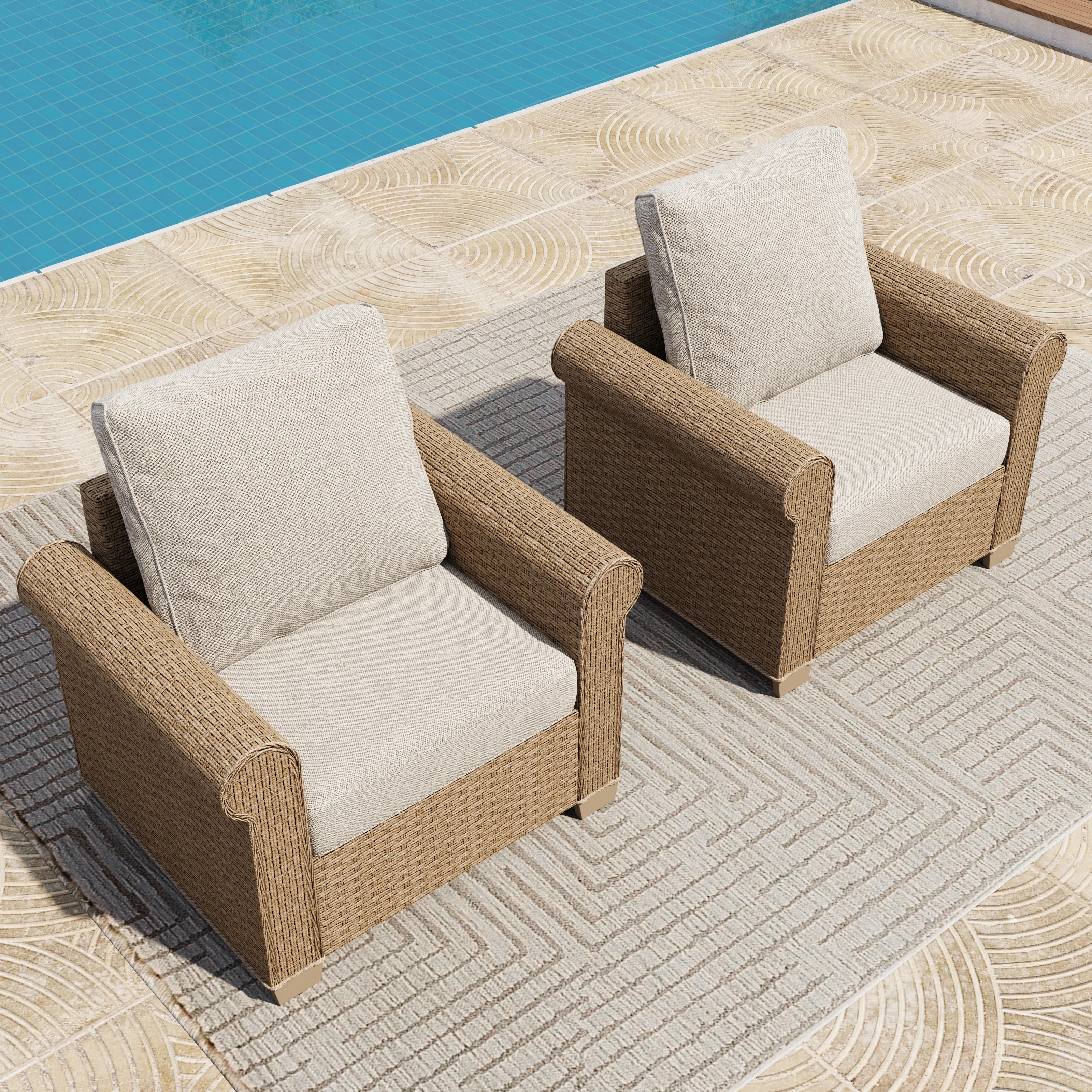 All-Weather Wicker 2 - Person Patio Conversation Sets with Cushions | Wayfair North America