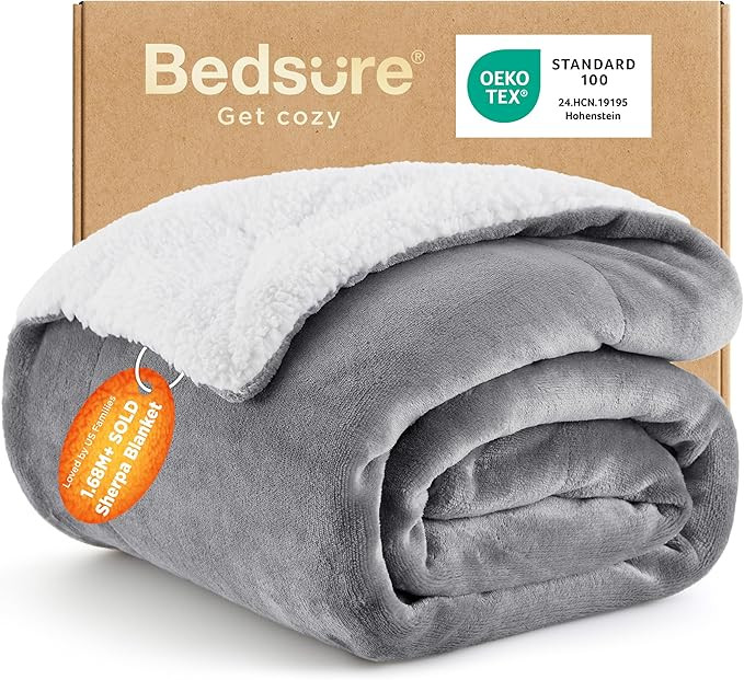 Bedsure GentleSoft Sherpa Fleece Throw Blanket for Couch - Thick and Warm Christmas Blanket for W... | Amazon (US)