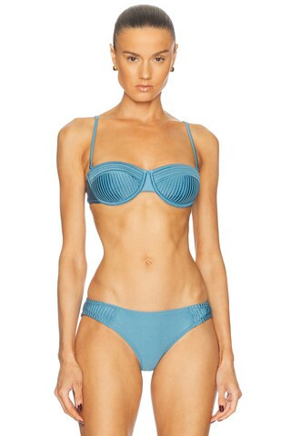 Solid & Striped The Solene Bikini Top in Blue | FWRD 