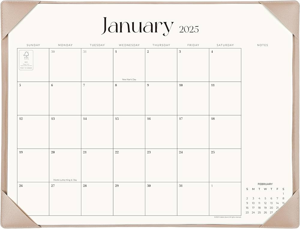 Simplified Desk Calendar 2025-2026 with Desktop Mat, Cabbrix Large Desk Pad Calendar 21" x 16-1/2... | Amazon (US)