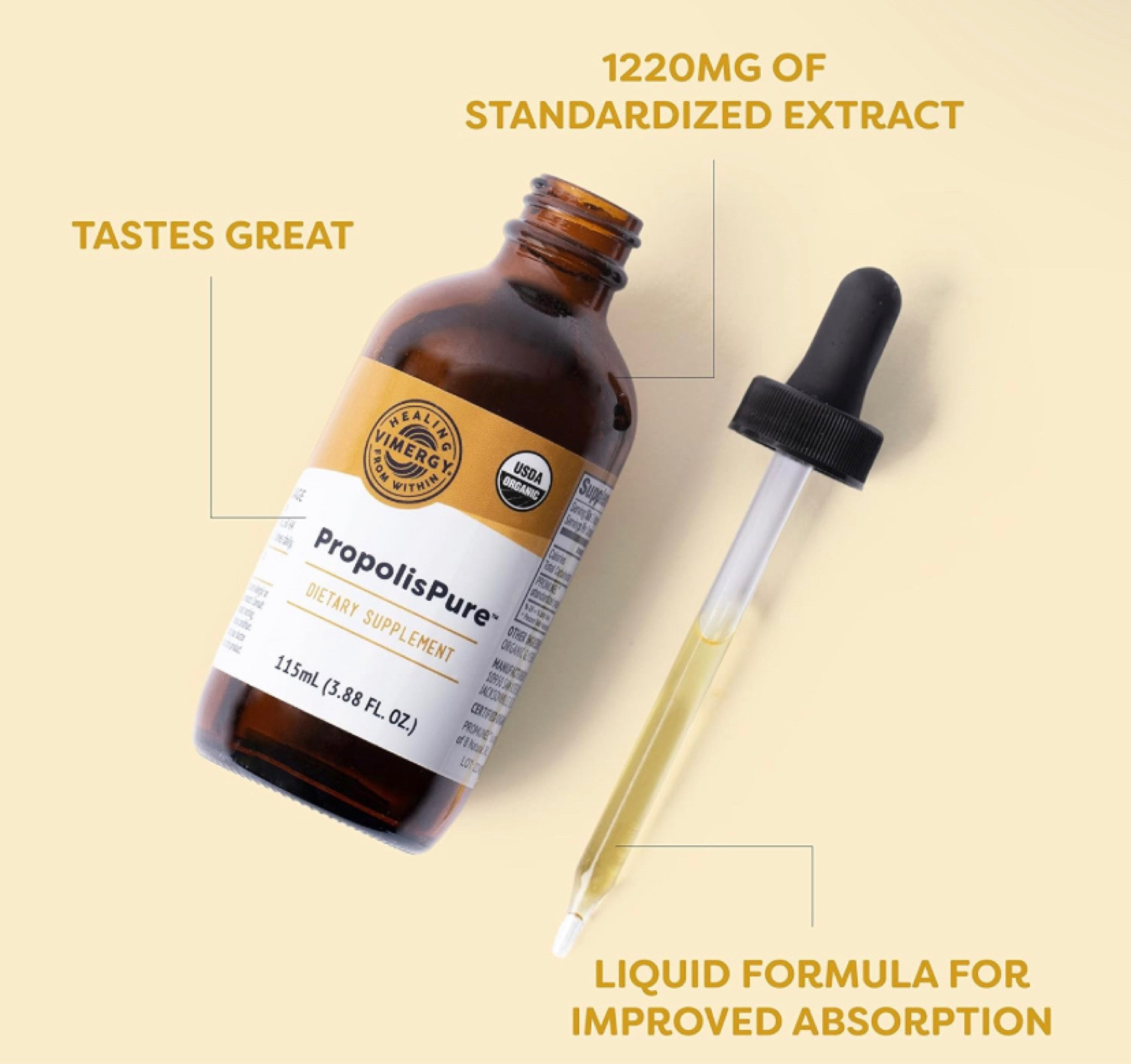 Vimergy PropolisPure ® – USDA Organic Propolis Liquid Extract – Immune Support Supplement - Natural Oral & Heart Health Support - Propolis Tincture from Honeybees – Gluten-Free & Paleo (115 ml) medical medium #medicalmedium  

#LTKsalealert #LTKfitness #LTKActive