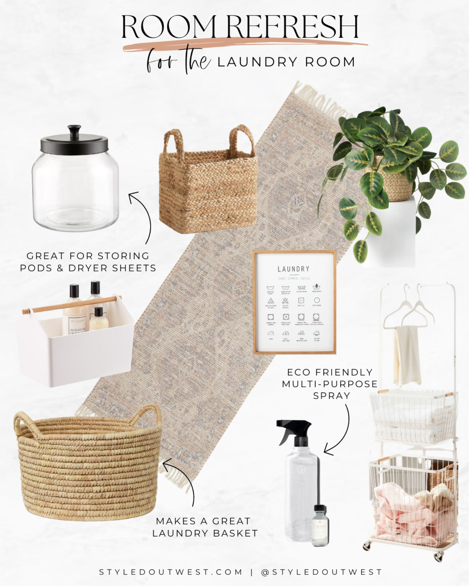 Laundry room refresh 

Laundry basket, non toxic cleaning, vintage rug, runner rug, woven basket, organization, laundry organization 

#LTKhome #LTKFind #LTKfamily