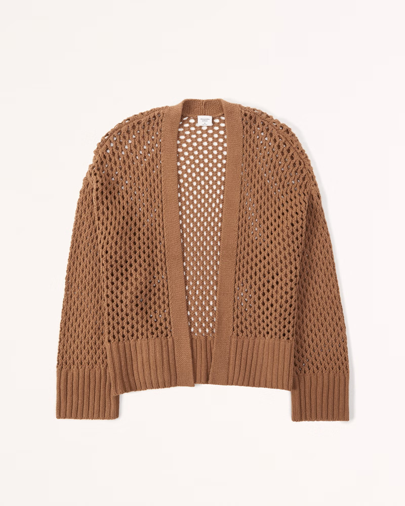 Mesh Stitch Non-Closure Cardigan | Abercrombie & Fitch (US)
