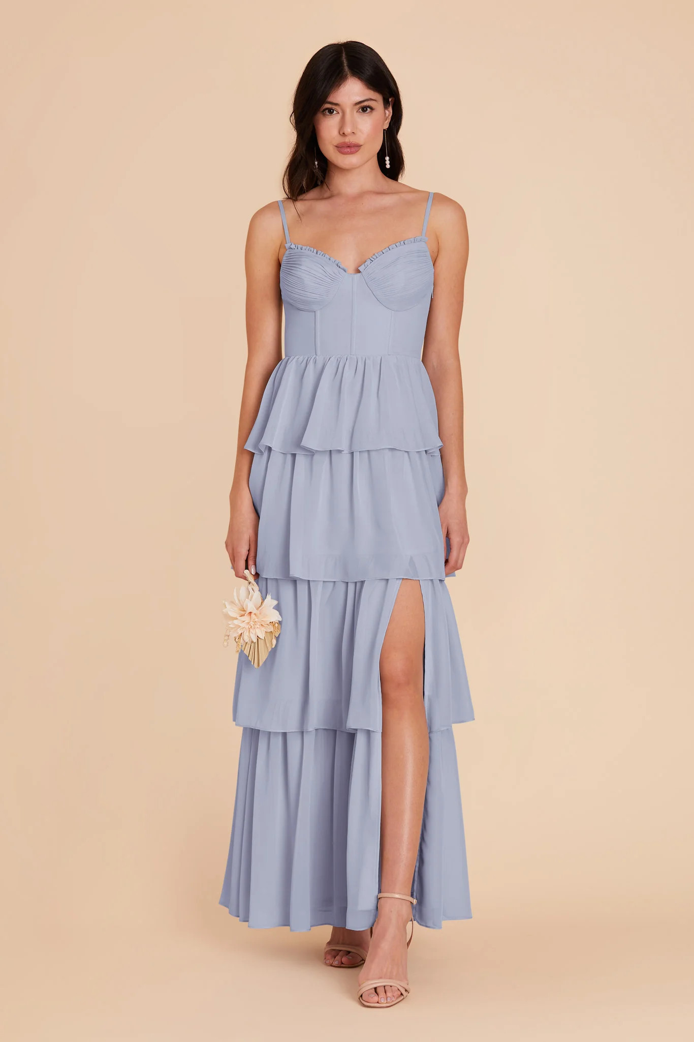 Dusty Blue Bridesmaid Dress Chiffon Size Small Birdy Grey Lola | Birdy Grey