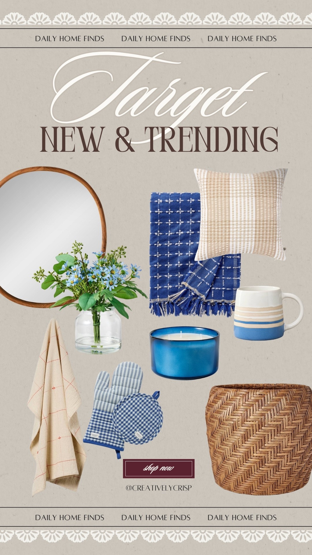 New & trending spring/summer at Target! Loving the blue decorative accents 

#LTKspring #LTKHome #LTKSeasonal