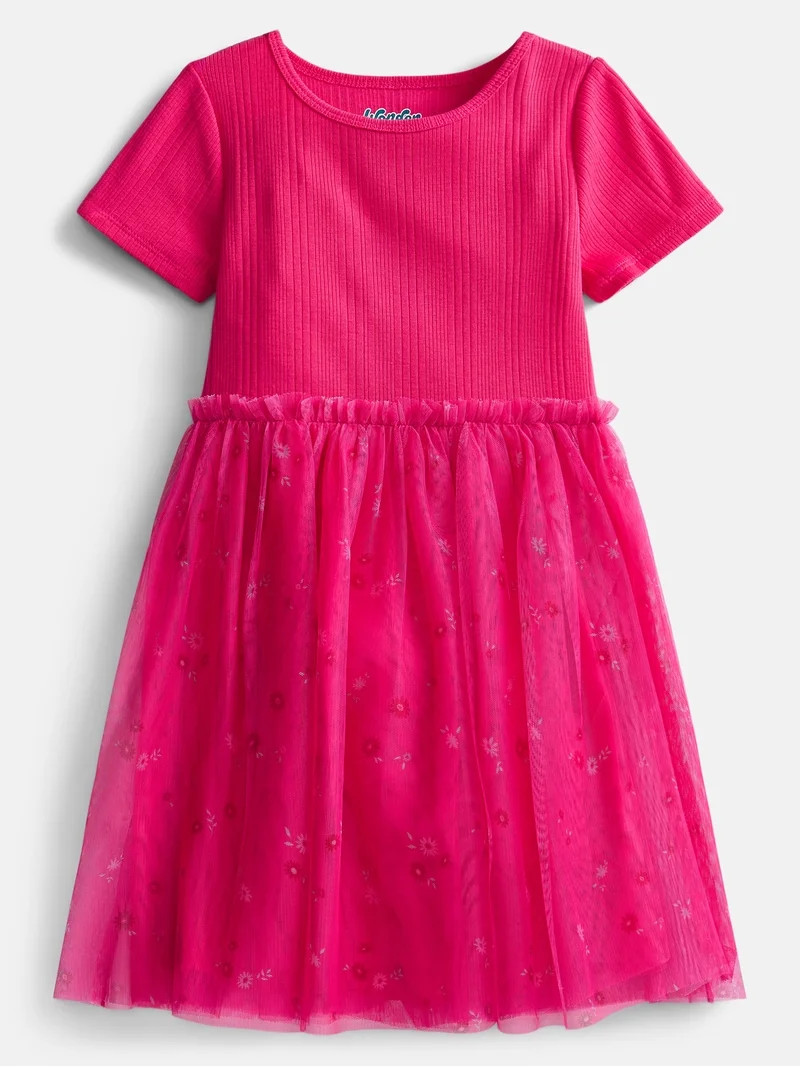 Wonder Nation Girls Short Sleeve Tutu Dress, Sizes 4- 18 & Plus | Walmart (US)