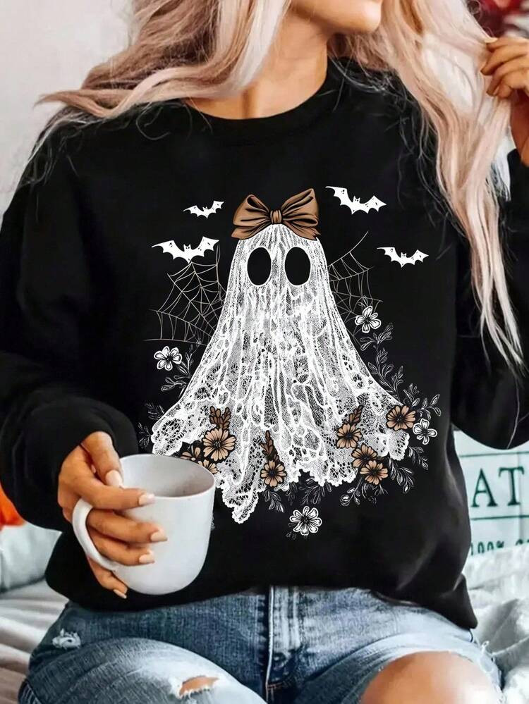 Emery Rose Ghost swestshirt  | SHEIN