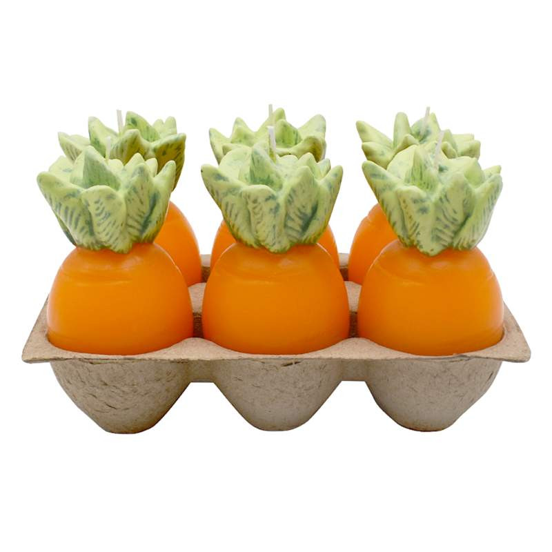 Homespun Easter 6-Pack Carrot Votive Candles | At Home