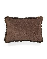 velvet chenille ruffle bolster pillow | TJ Maxx