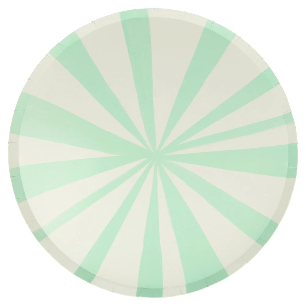 Mint Stripe Dinner Plates | Ellie and Piper