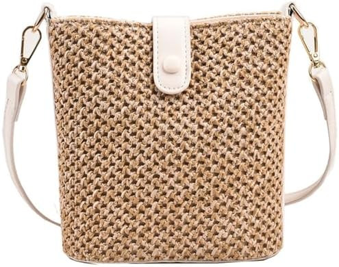 Straw Crossbody Bags Women Summer Woven Bucket Handbag Resort Trendy Shoulder Tote 2026 Beach Pur... | Amazon (US)