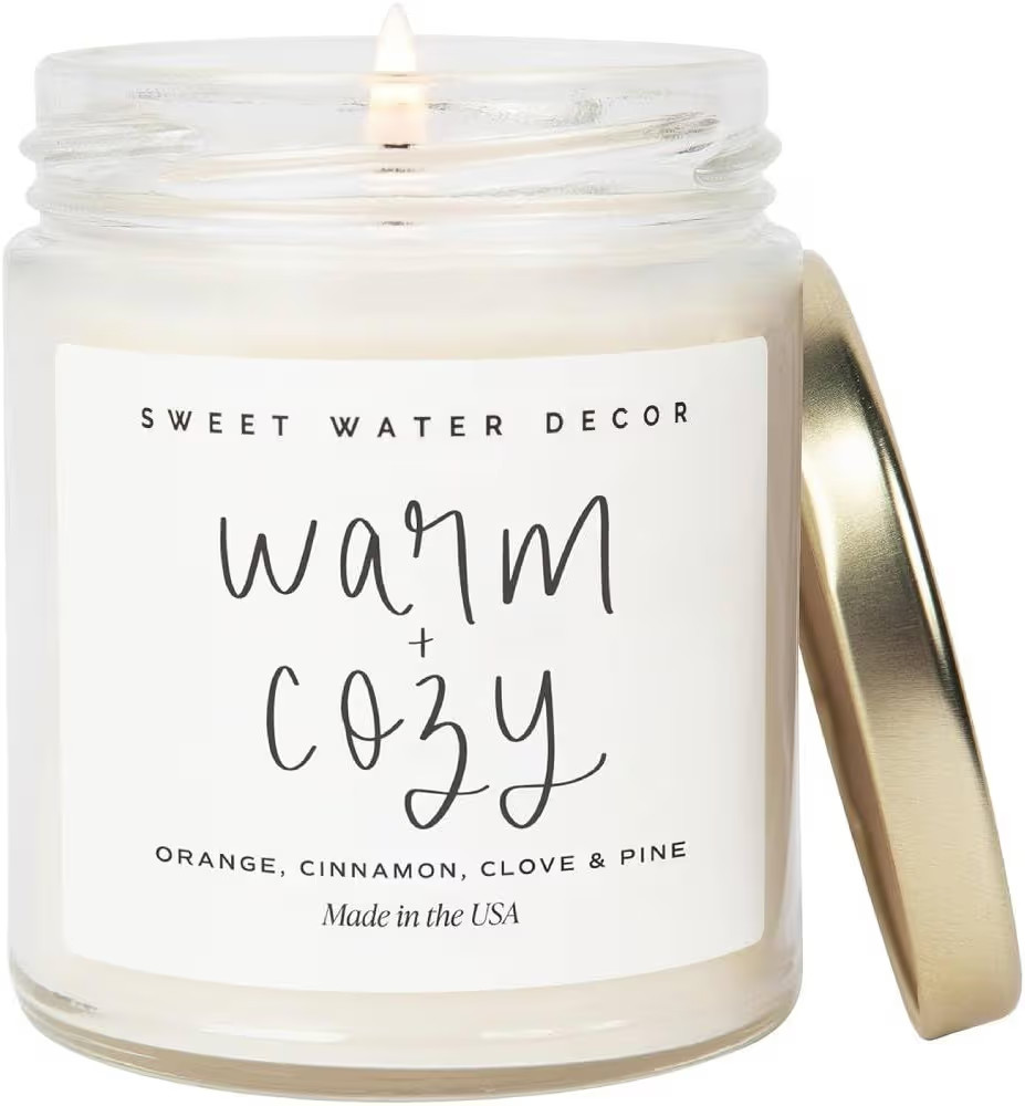 Sweet Water Decor Warm and Cozy Candle - Pine Cinnamon & Fir Winter Scented Soy Candles for Home ... | Amazon (US)