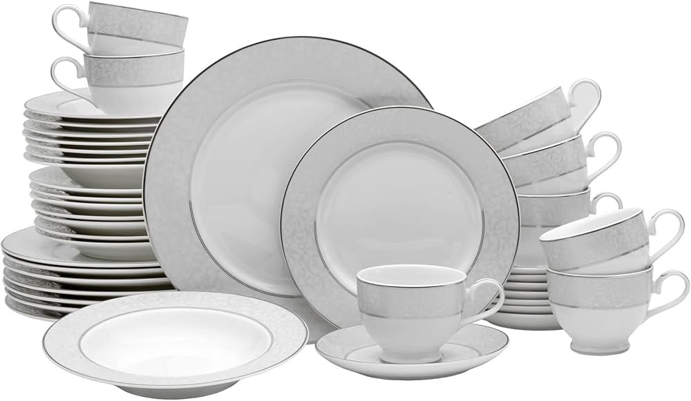 Mikasa 5224232 40-Piece Dinnerware Set, Parchment | Amazon (US)