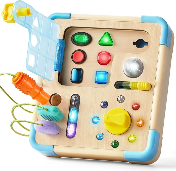 Electronic Busy Board – Montessori Learning Toddler Toy, 15 LED Lights & 9 Sound Effects, 5 Int... | Amazon (US)