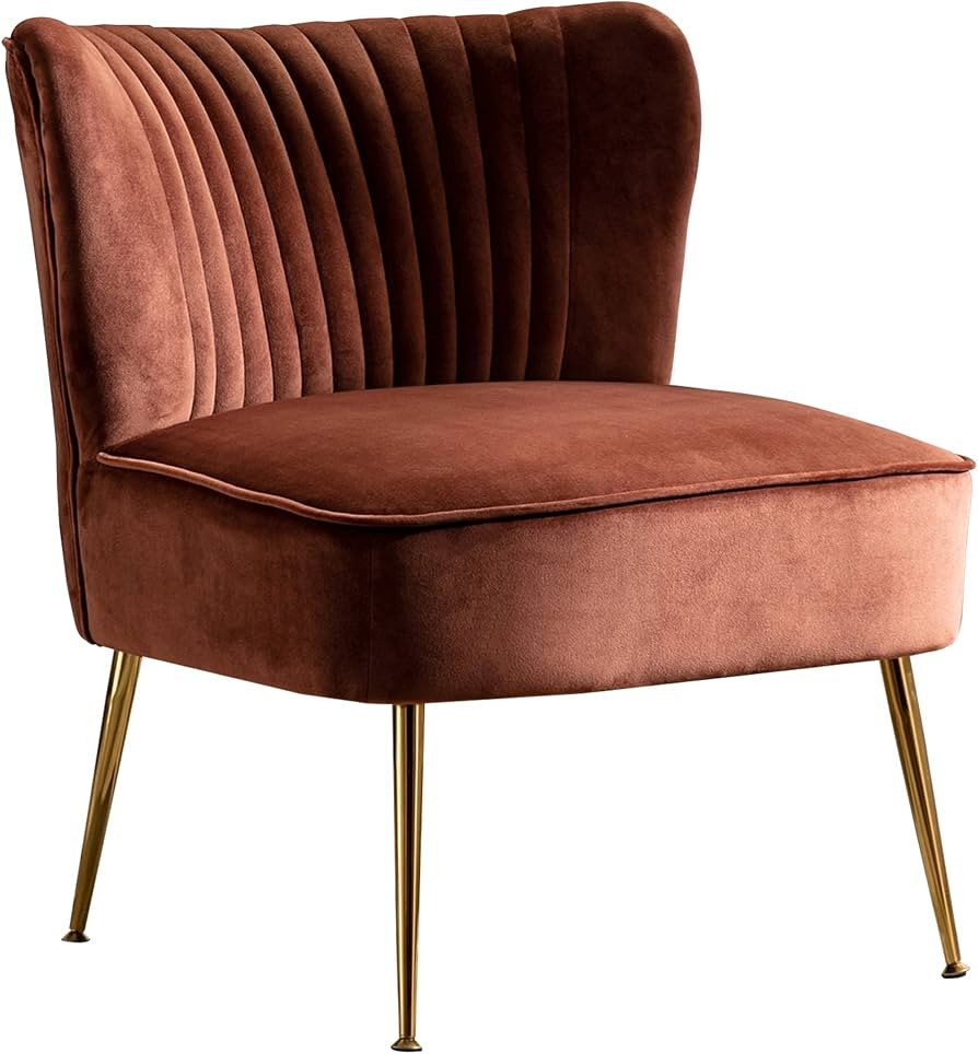 WO Home Furniture 25" Wide Tufted Velvet Accent Chair with Rust Resistant Golden Metal Legs, Prem... | Amazon (US)