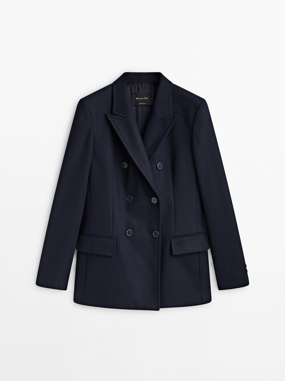 Marineblauer Blazer aus Flanell | Massimo Dutti DE
