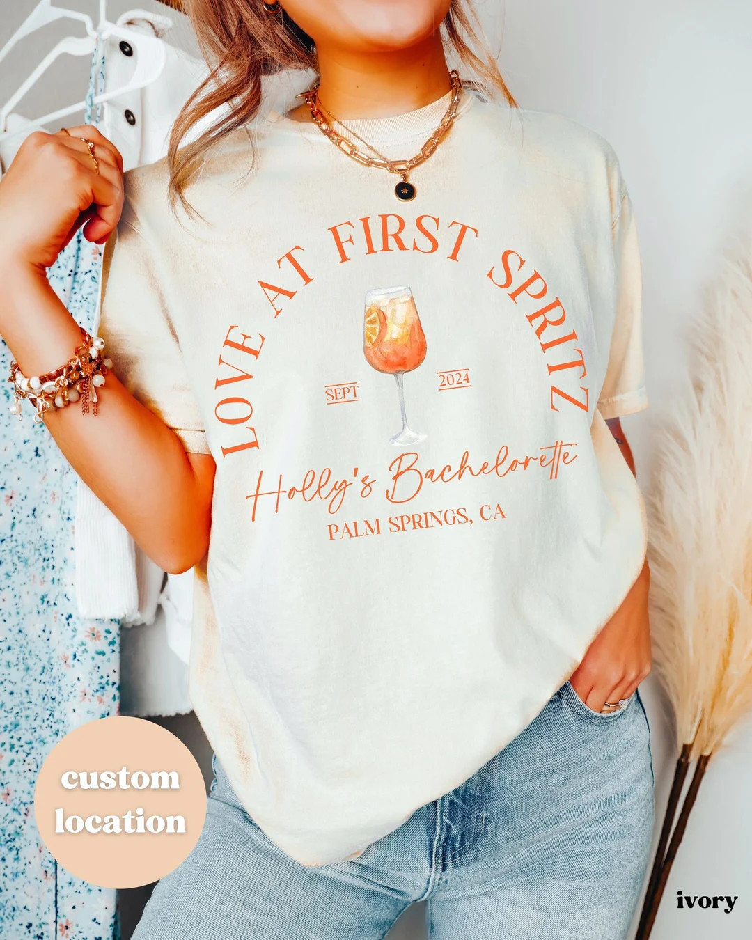 Love at First Spritz Bachelorette Shirts, Luxury Bachelorette Bridal Party Favors, Feeling Spritz... | Etsy (US)