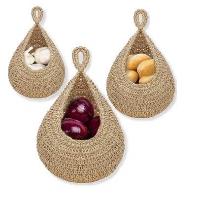 Hanging Fruit Baskets For Kitchen, 3 Pack Wall Hanging Fruit Baskets Boho Hanging Wall Basket, Hanging Kitchen Baskets For Fruits, Vegetables And Onio | Wayfair North America