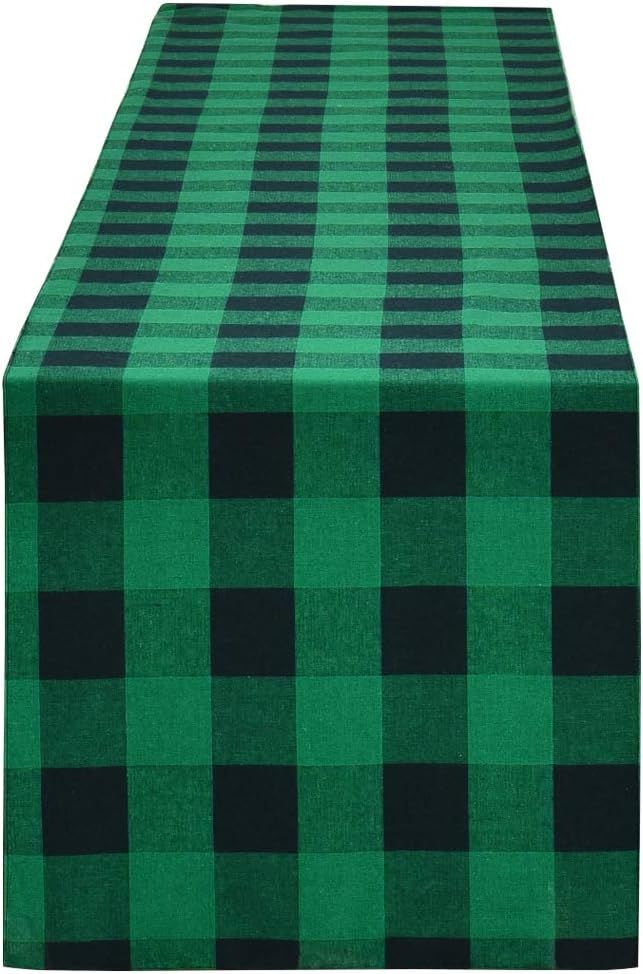 Smurfs Yingda Grid Table Runner Green & Black Check Composition Classical Simple Table Runner for... | Amazon (US)