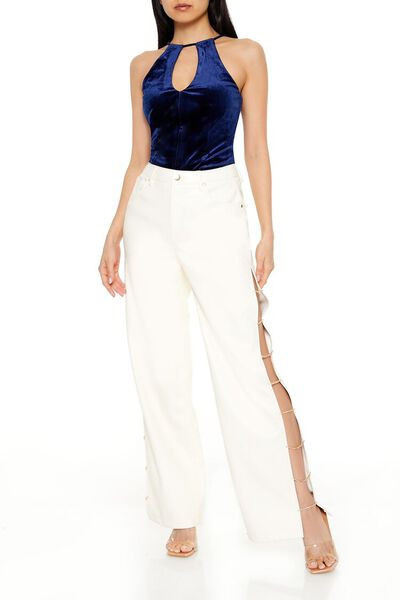 Faux Leather Rhinestone Chain Pants | Forever 21