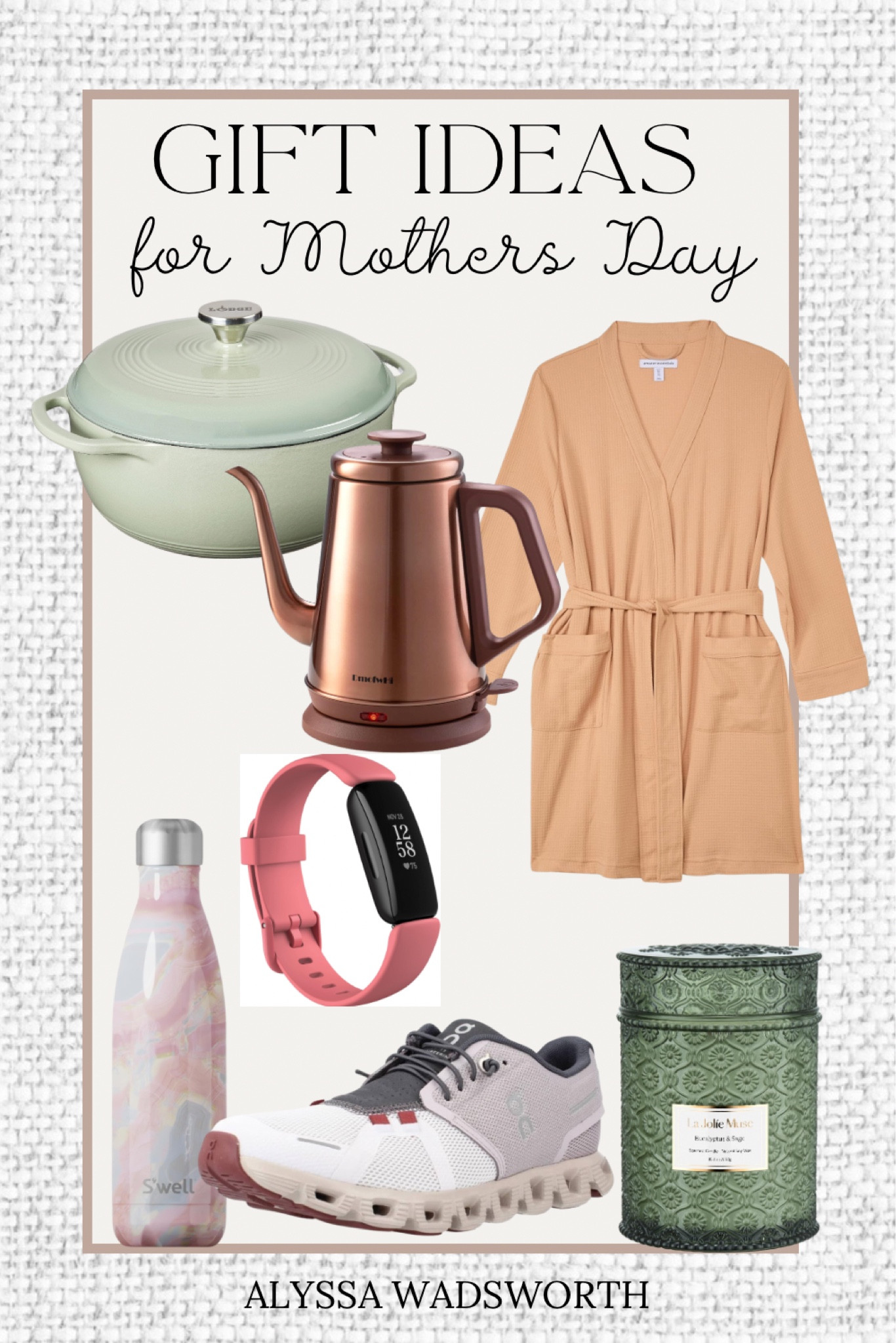 Gift ideas for Mothers Day! 🌸

Comfy robe, tea kettle, Dutch oven, fit bit, candles, swell bottle, on cloud shoes, tennis shoes, running shoes, neutral robe, loungewear, Mother’s Day gift ideas, last minute gift ideas, gifts for moms, cozy gifts for moms, home gifts 

#LTKSaleAlert #LTKGiftGuide #LTKSeasonal