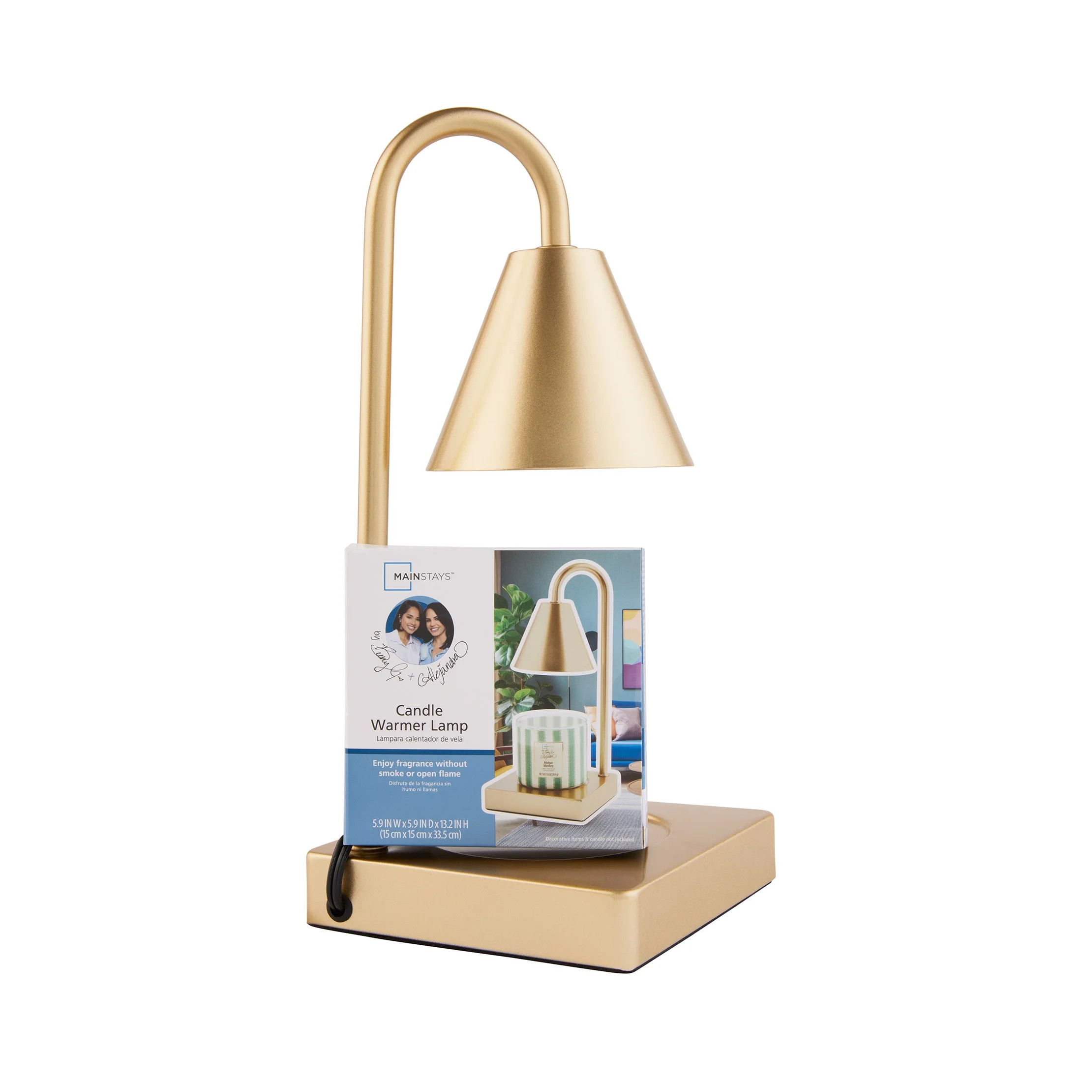 Mainstays Candle Wax Melt Warmer Lamp, Gold - Walmart.com | Walmart (US)