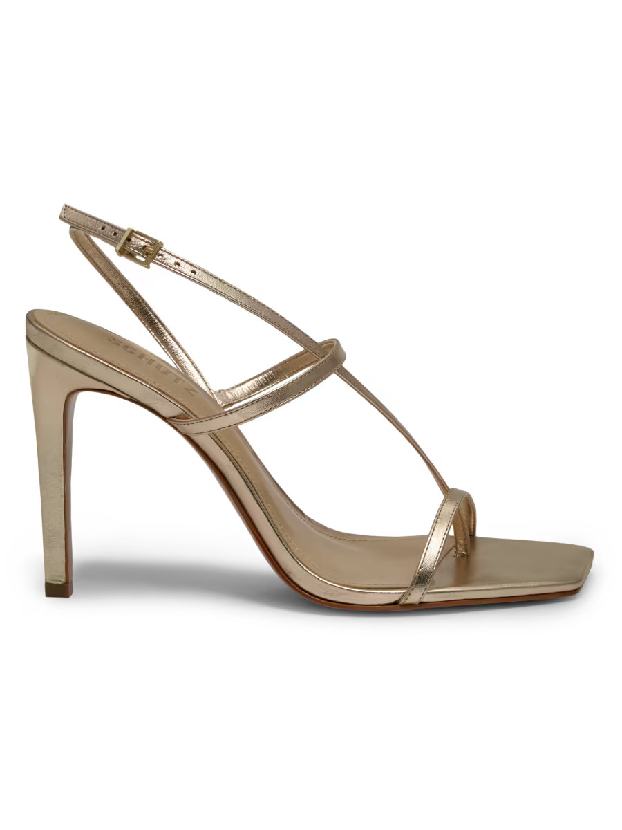 Heloise 100MM Metallic Leather Sandals | Saks Fifth Avenue