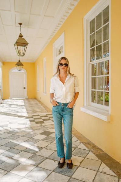 The Carolyn Shirt Dupioni - Blanc | Julia Amory