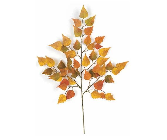 26" Fall Birch Leaves Floral Stem/Spray-Artificial Fall/Autumn Leaves Decor-Fall Vase Filler-Birc... | Etsy (US)