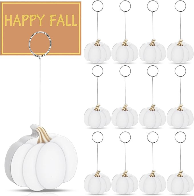 12 Pcs Thanksgiving Pumpkin Table Number Holders Wooden Photo Balloon Place Card Holder Harvest M... | Amazon (US)