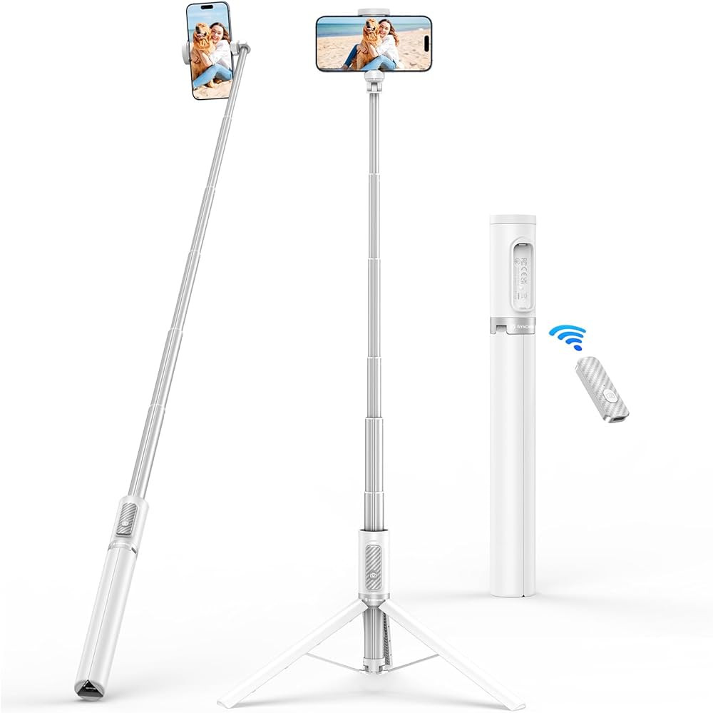 SYNCWIRE 62" Phone Tripod, All-in-One Aluminum Selfie Stick Tripod with Bluetooth Remote for iPho... | Amazon (UK)