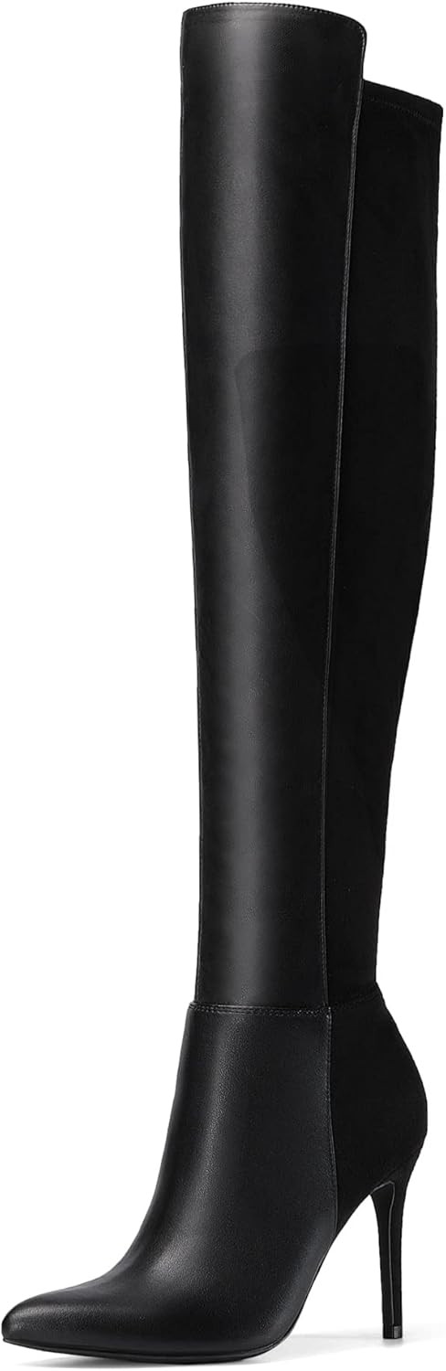 Amazon.com | DREAM PAIRS Women's Sdob2214w Over The Knee Thigh High Boots Long Stretch Pointed To... | Amazon (US)