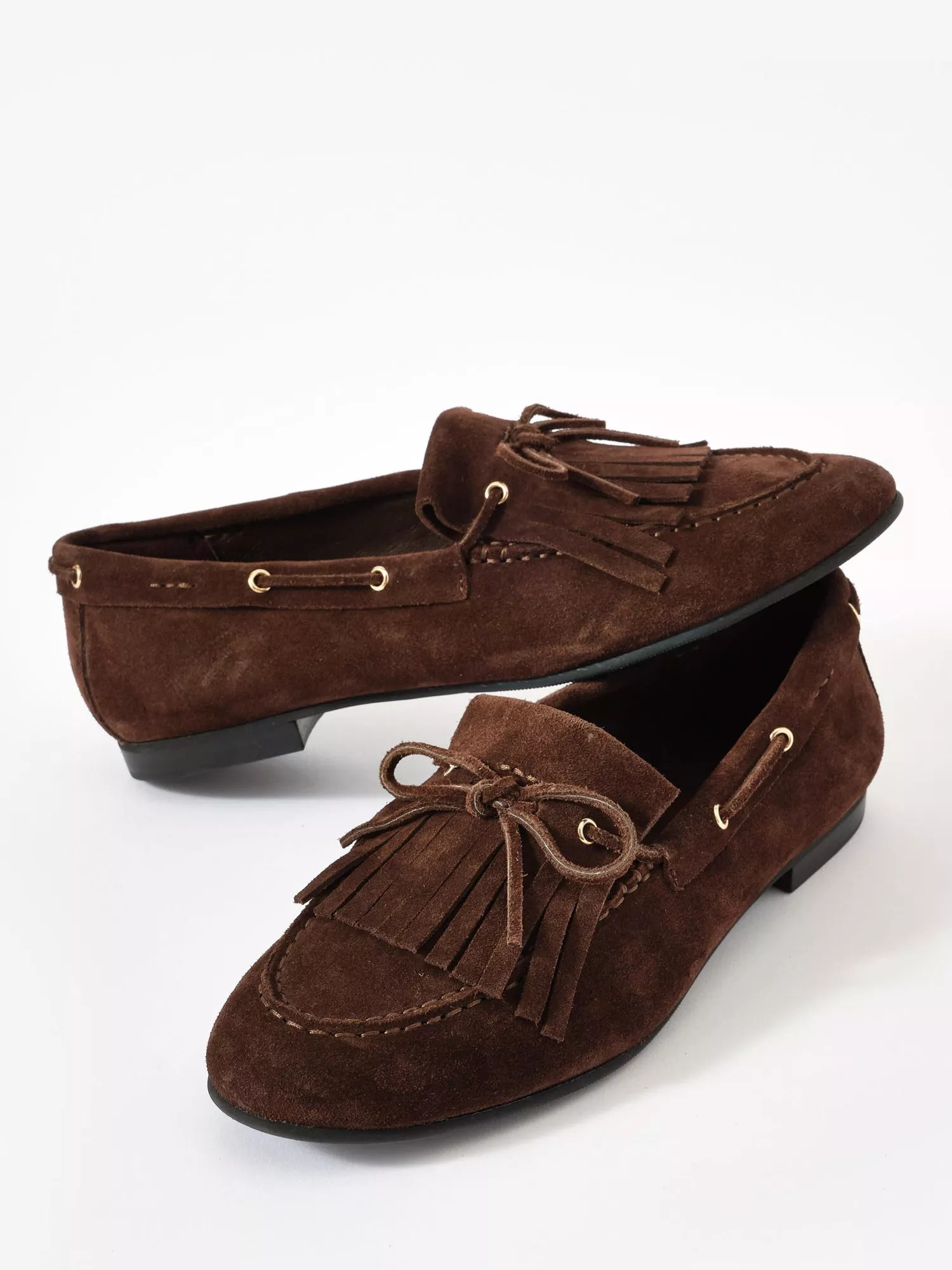 Mint Velvet Melba Brown Suede Loafers | John Lewis (UK)