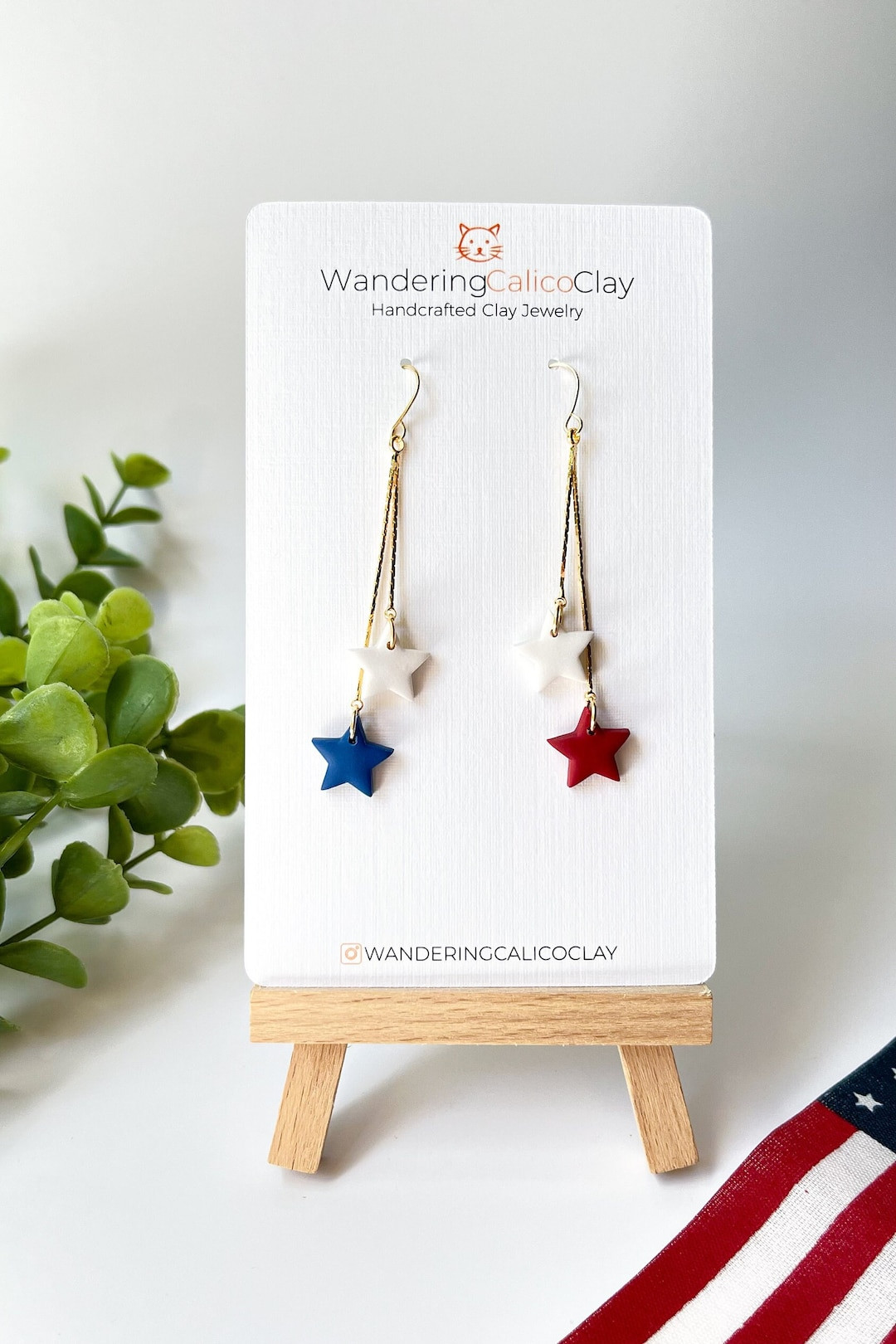 4th Of July Earrings, Patriotic America Earrings, Independence Day Earrings, USA Red White & Blue... | Etsy (Global)