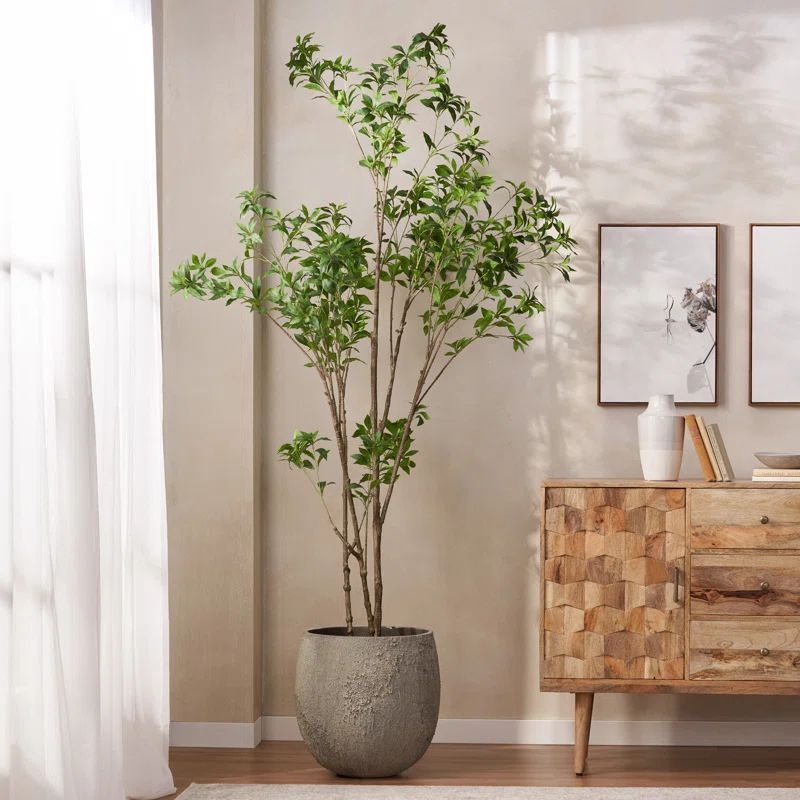 87.02" Artificial Eucalyptus Tree in Planter | Wayfair Professional