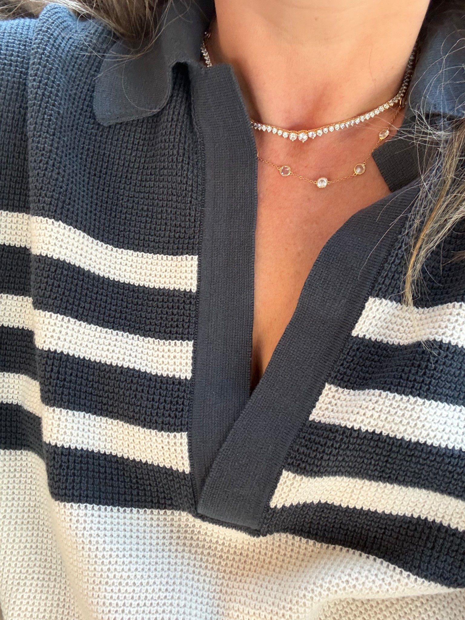 I love a good striped polo and you can grab my tennis necklace on sale with code MP20! 

#LTKdayinmylife #LTKSaleAlert #LTKootd