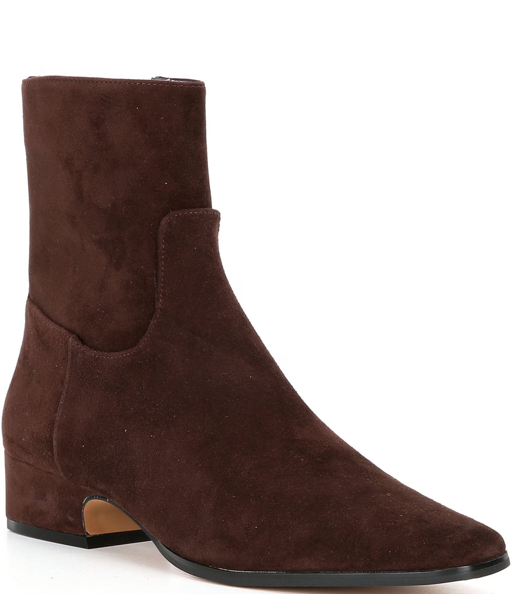 Dusty Suede Square Toe Ankle Booties | Dillard's