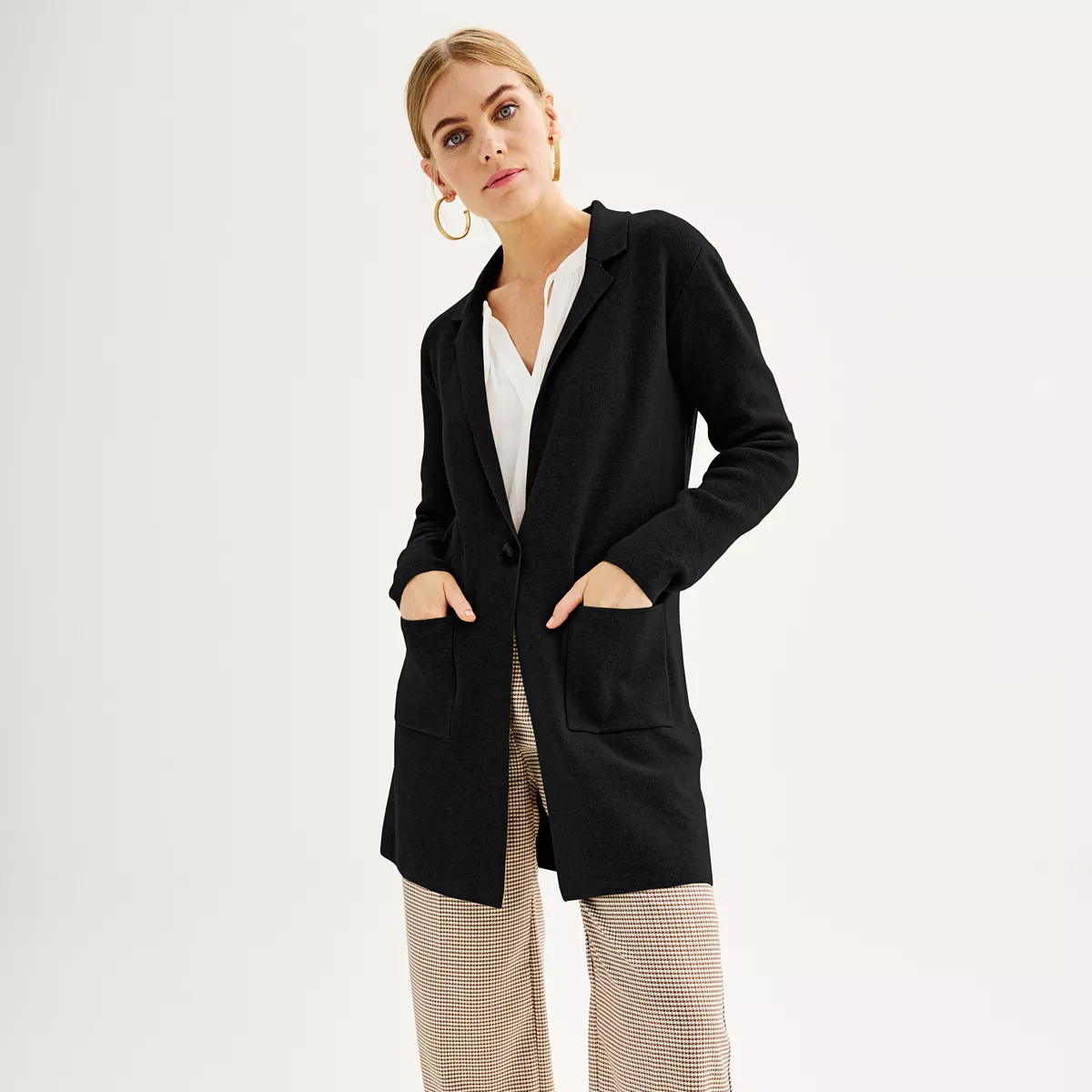 Women's Nine West Lapel Coatigan Sweater | Kohl's