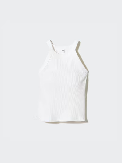 Halter Neck Ribbed Cropped Bra Top | UNIQLO (UK)