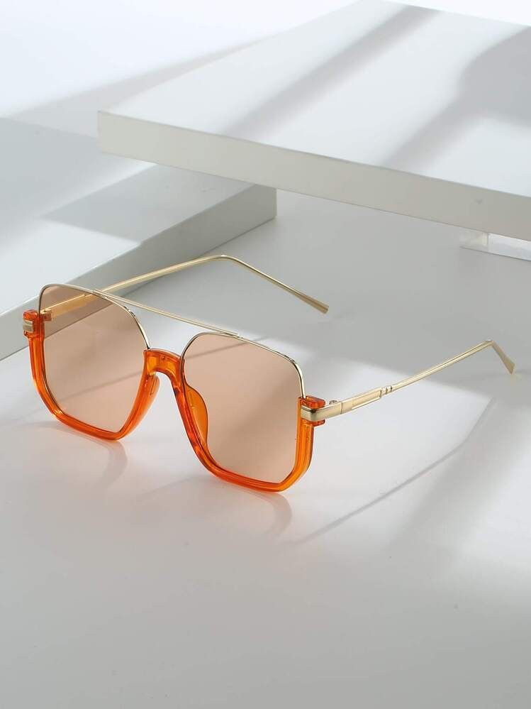 Women's Oversized Retro Vintage Fashion Glasses, Bright Colors, For Beach, Outdoor, Party, Busine... | SHEIN
