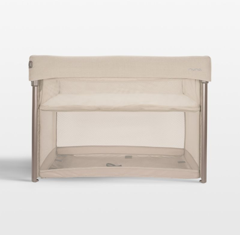 Nuna PAAL Biscotti Brown Playard and Bassinet | Crate & Kids | Crate & Barrel
