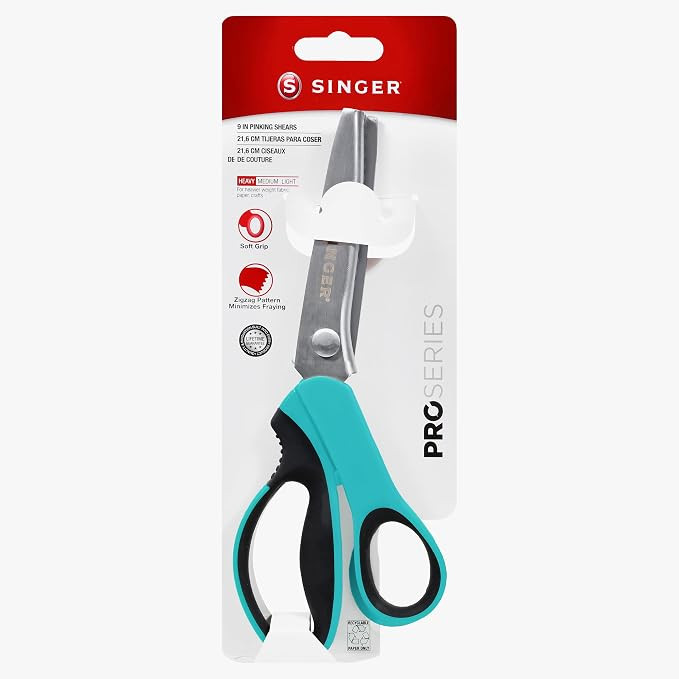 SINGER ProSeries 9" Pinking Shears - Heavy-Duty Stainless Steel - Zigzag Cut for No-Fray Fabric, ... | Amazon (US)