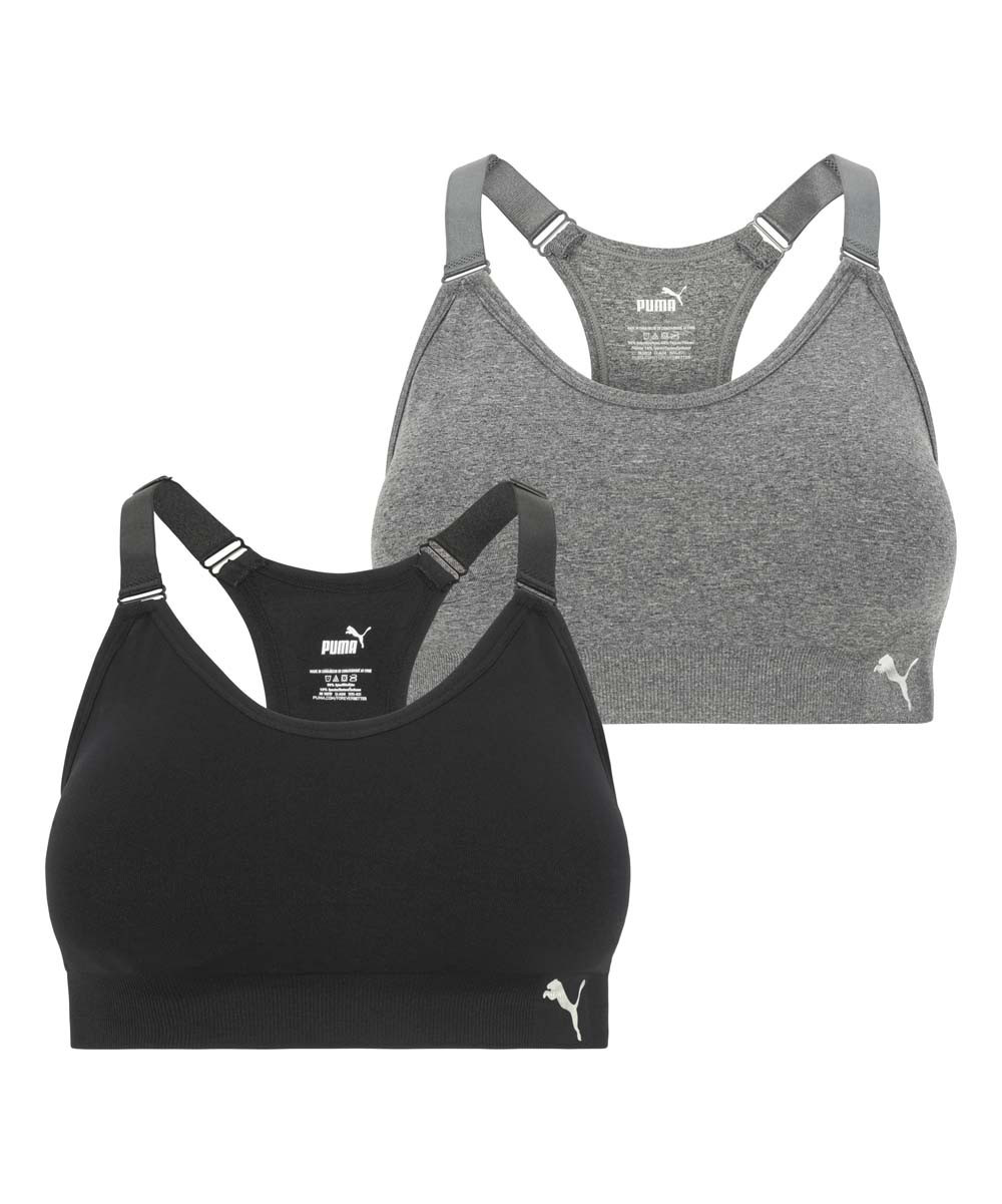 Black & Gray Seamless Sports Bra Set - Plus Too | Zulily