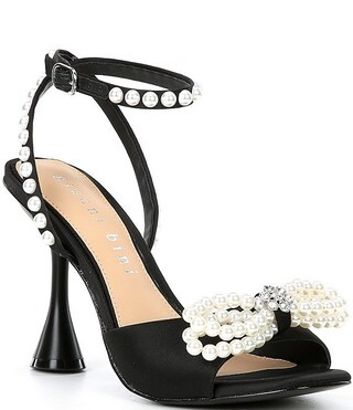 HaydnTwo Satin Pearl Bow Dress Sandals | Dillard's