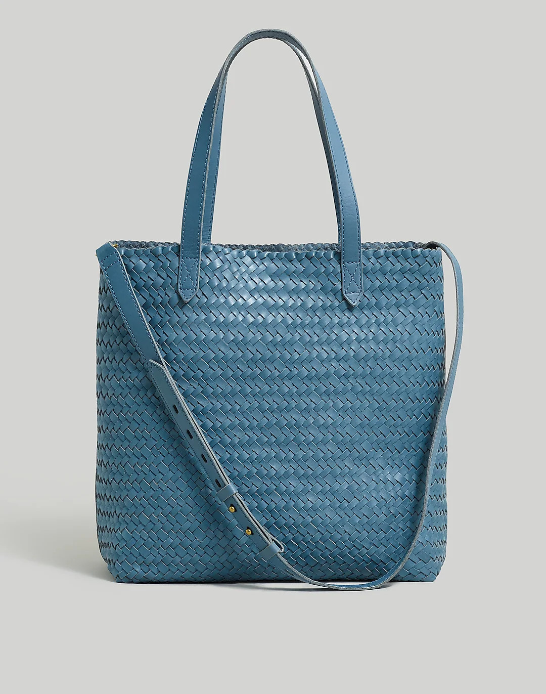 The Medium Transport Tote: Woven Leather Edition | Madewell