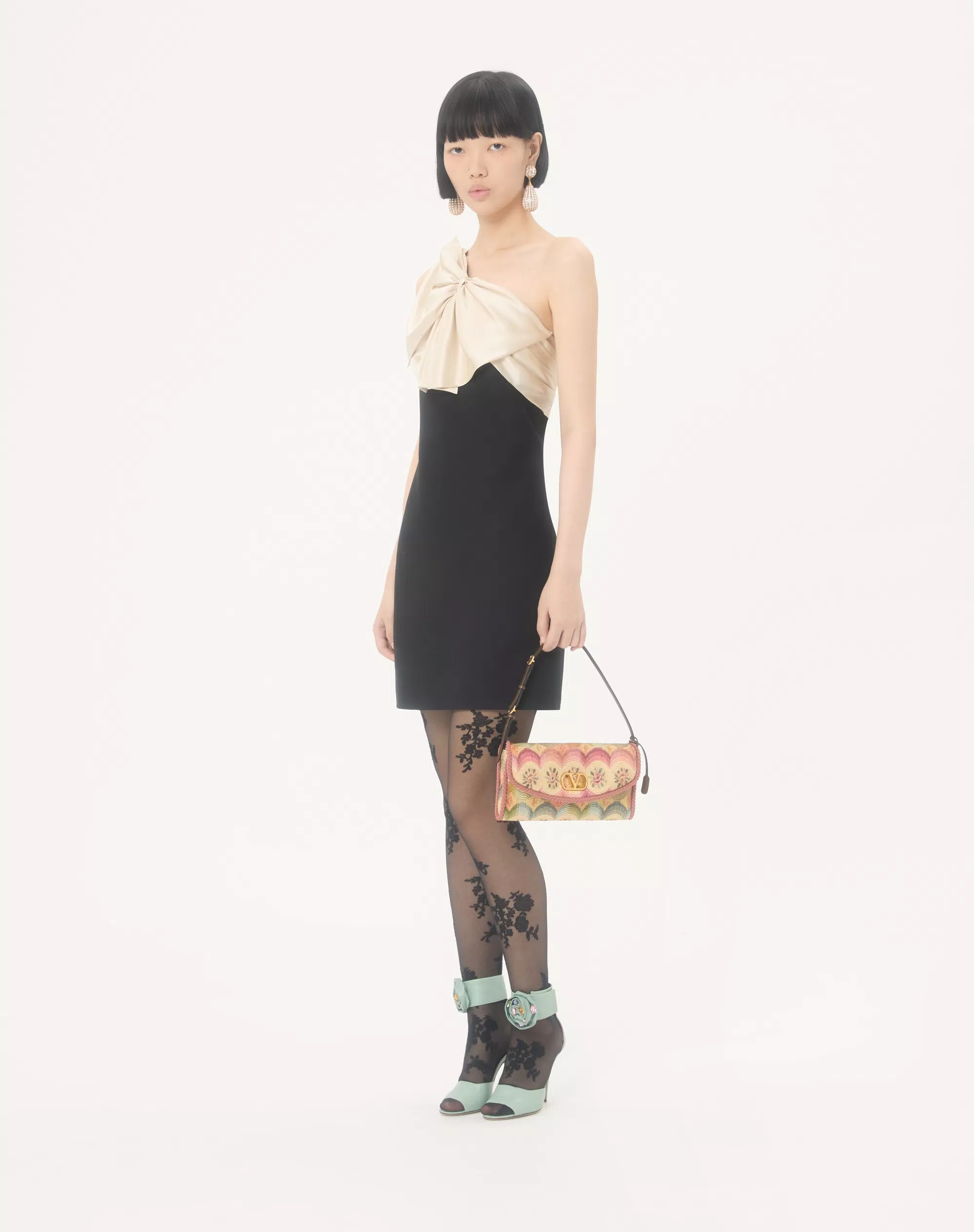 Valentino Garavani Devain Small Shoulder Bag In Jacquard Apres L'Hiver Fabric | Valentino