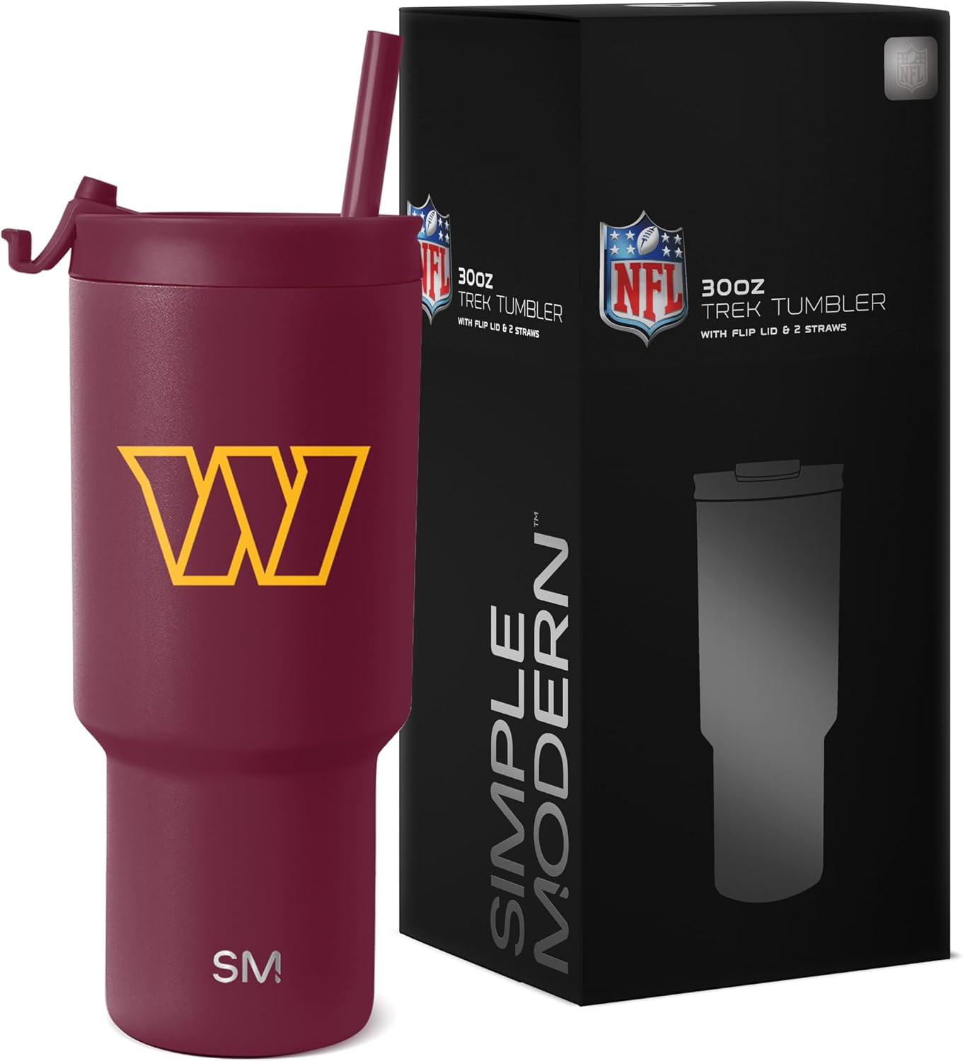 Simple Modern Washington Commanders Tumbler with Flip Lid, Straw 30oz | NFL | Amazon (US)