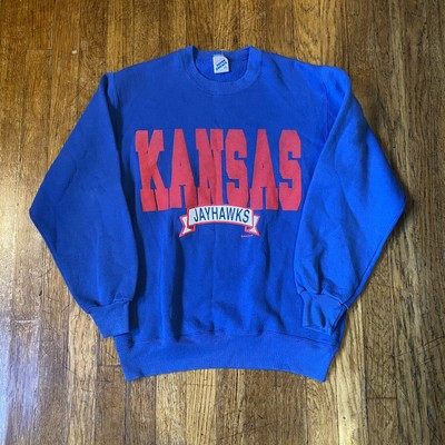 Vintage 90’s Kansas University  KU Jayhawks Jerzees Crewneck Sweatshirt Medium  | eBay | eBay US