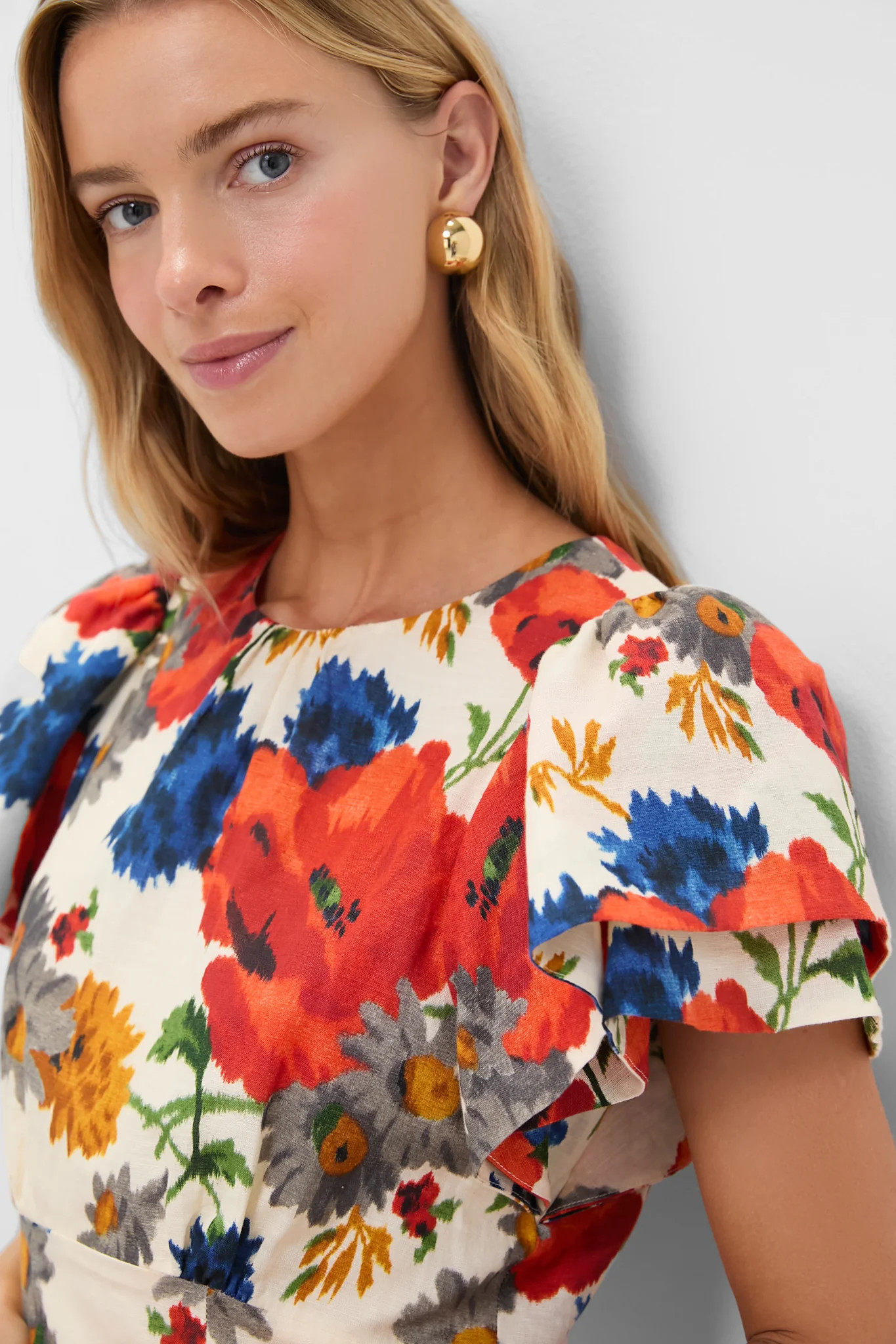 Crimson Poppy Cotton Linen Elodie Dress | Tuckernuck (US)